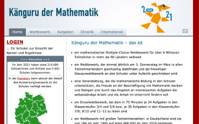 Screenshot der Website Känguru der Mathematik.de