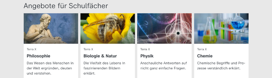 Screenshot der Terra X plus  Website